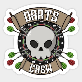 Darts crew Jolly Roger pirate flag Sticker